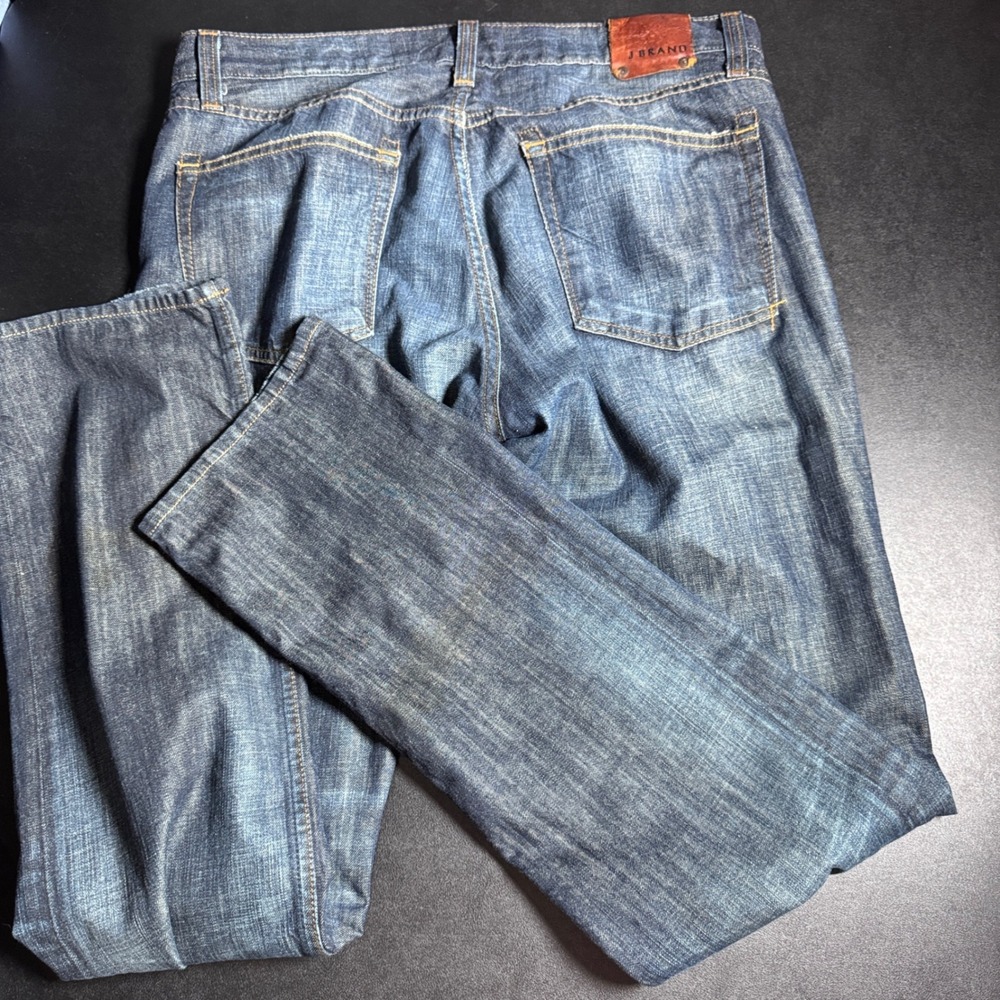 J Brand Kane Jeans Mens 34 Blue Solid Slim Straight Leg Denim Made in USA